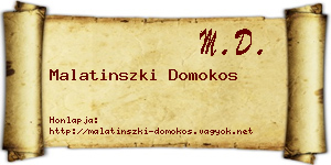 Malatinszki Domokos névjegykártya